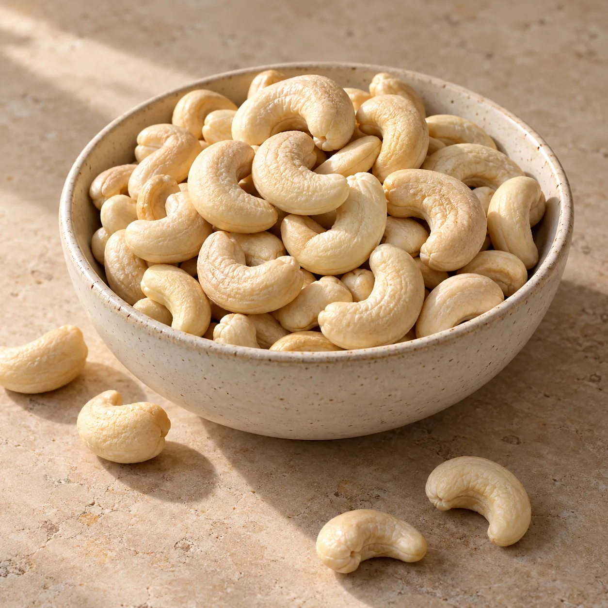 Cashews in a ceramic bowl — temporary generated photo